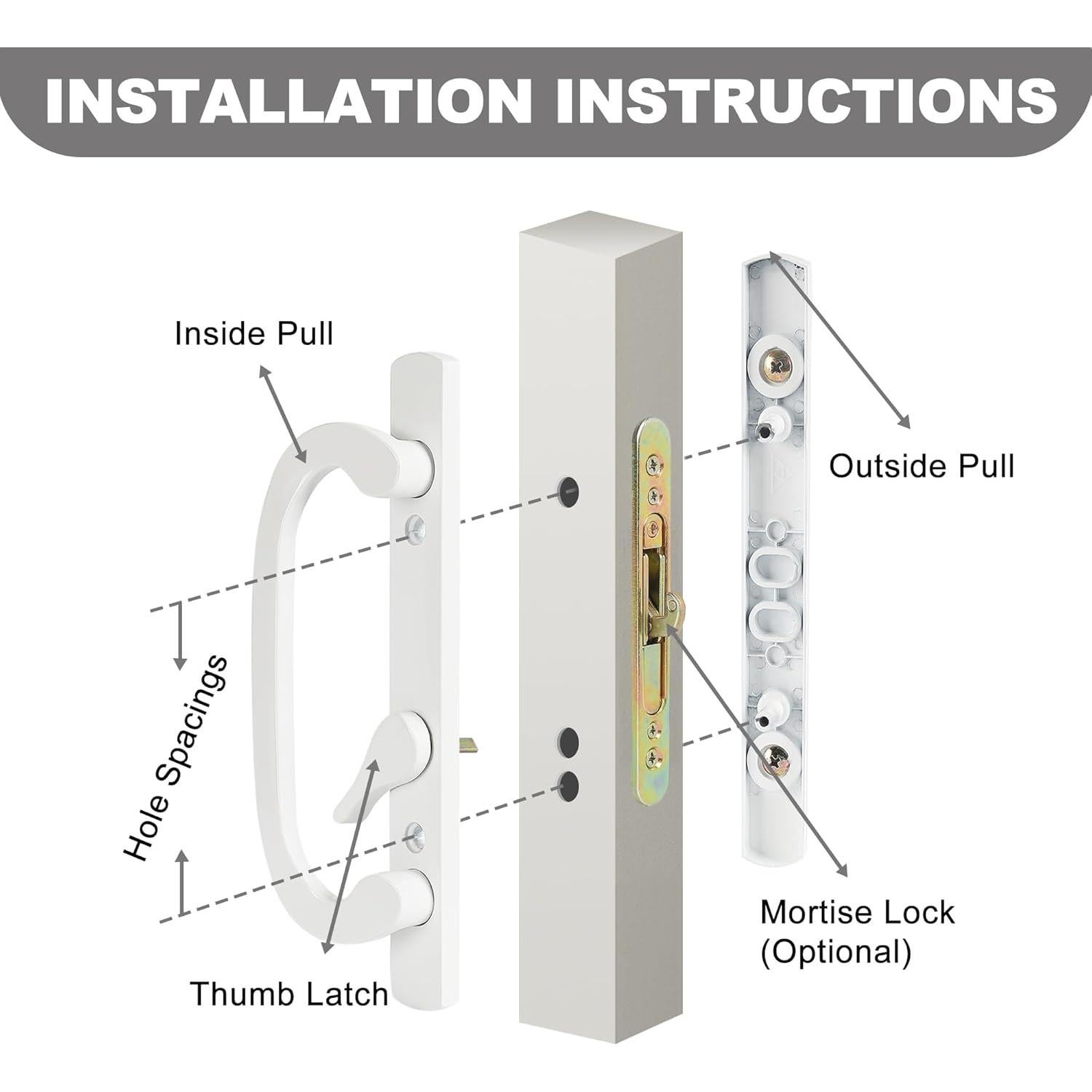 Juego de Manijas Corredizas MaxxGeek con Cerradura Mortaja Blanco