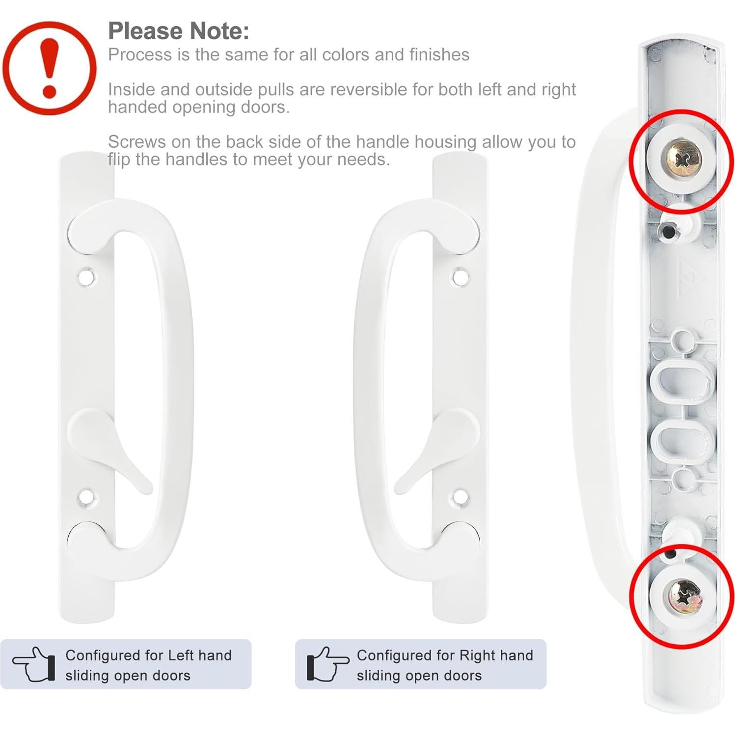 Juego de Manijas Corredizas MaxxGeek con Cerradura Mortaja Blanco