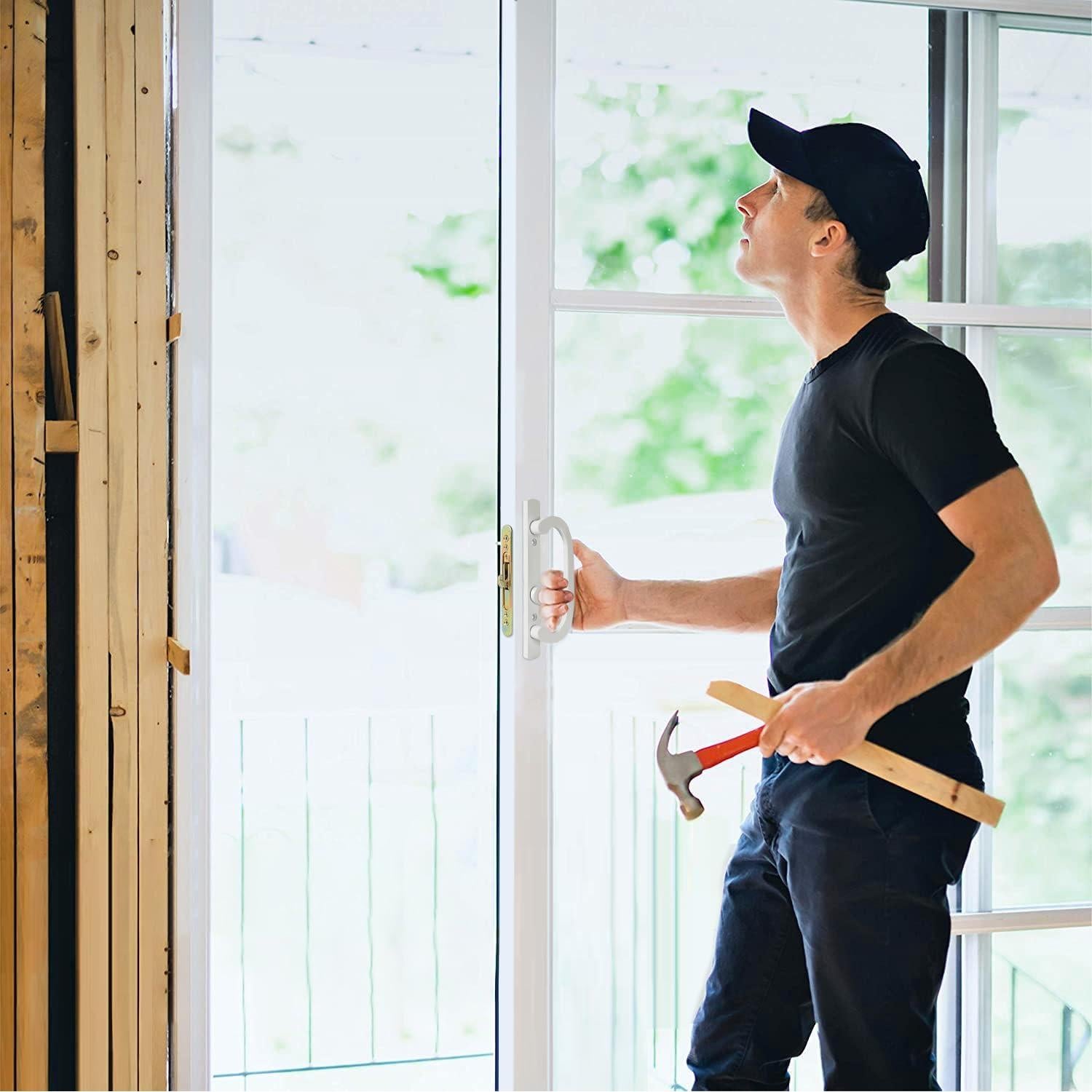 Juego de Manijas Corredizas MaxxGeek con Cerradura Mortaja Blanco