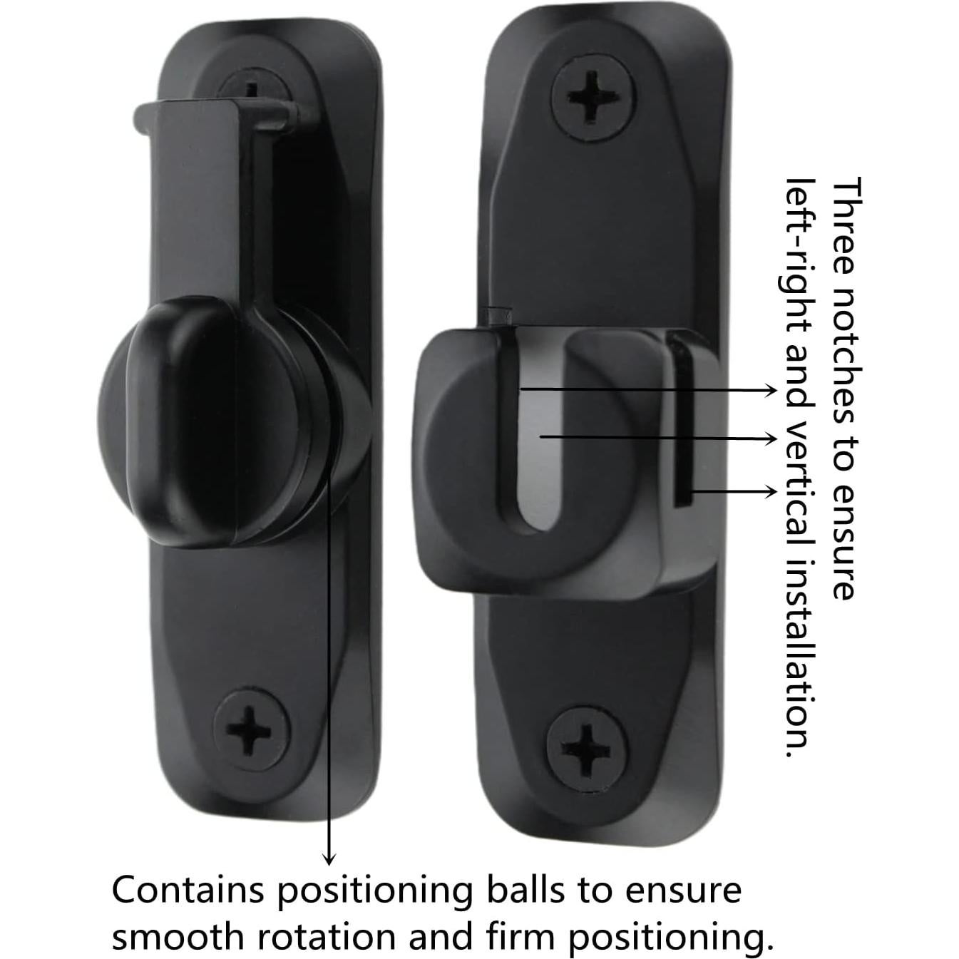 Cierre de puerta flip 90-180 FIREFLYWEB negro robusto