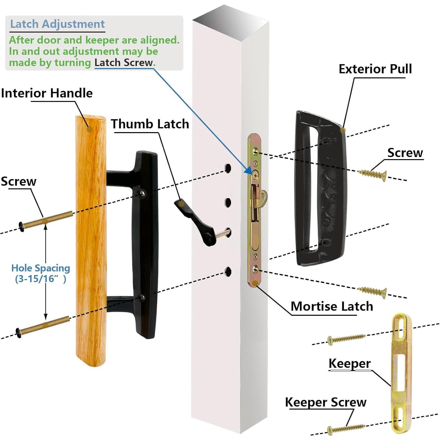 Mango de Puerta Deslizante TPard con Cerradura de Mortaja 10 cm