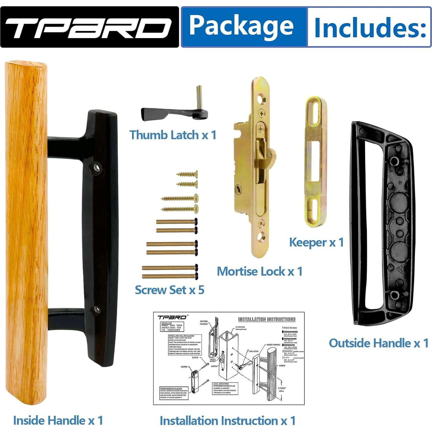 Mango de Puerta Deslizante TPard con Cerradura de Mortaja 10 cm