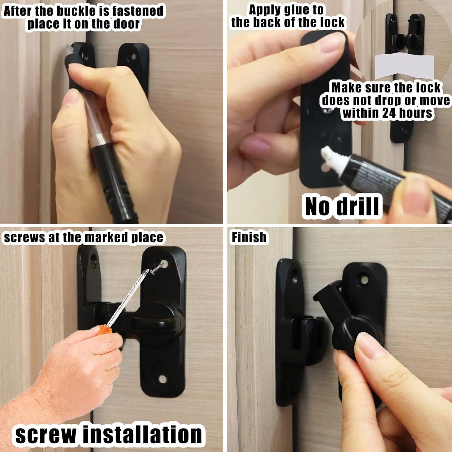 Cerradura de Puerta de Granero DOUBLE 2 C, 90/180 Grados, Zinc