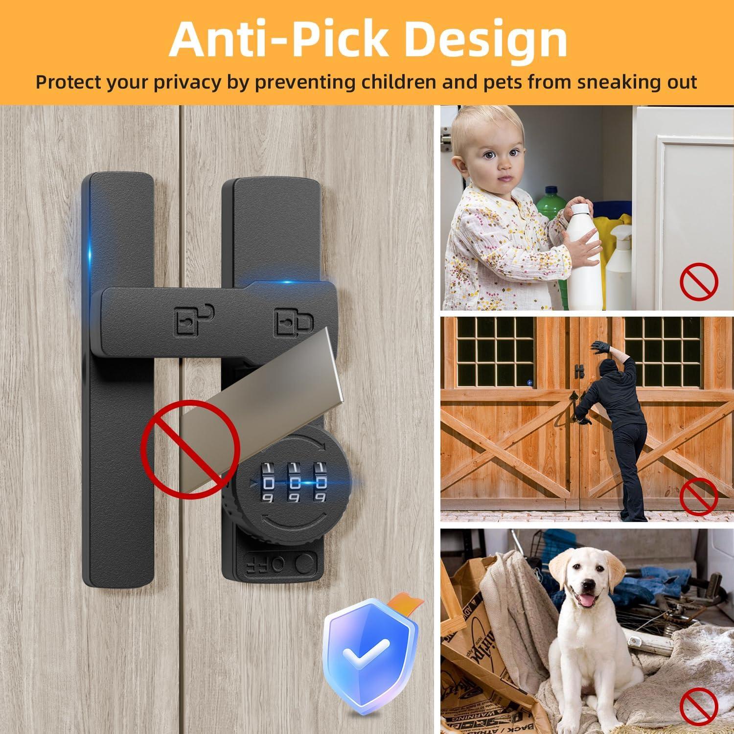 Cerradura de Puerta de Granero MSR X6 180 Grados Negra