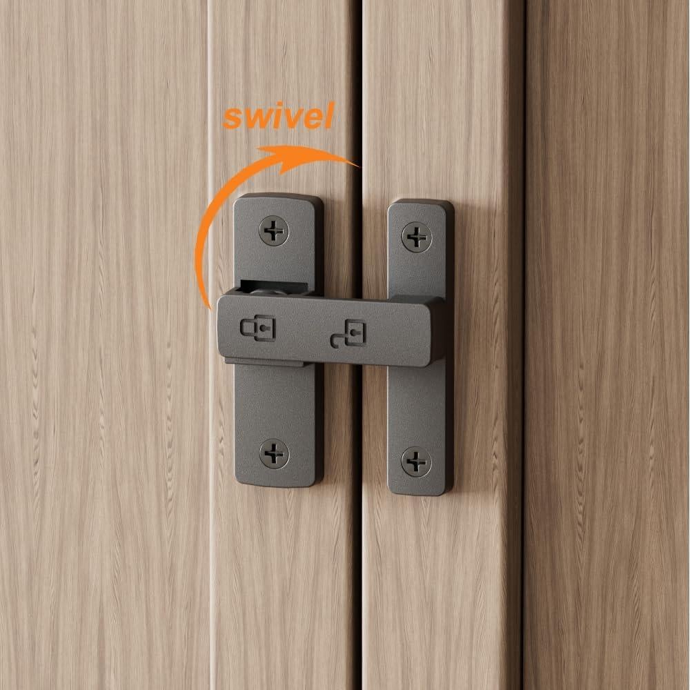 Cerradura de Pestillo Abatible ETEKJOY 180 Grados Negra