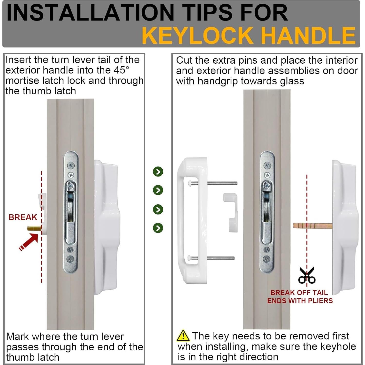 Juego de Manija de Puerta Deslizante Eockatoo con Cerradura