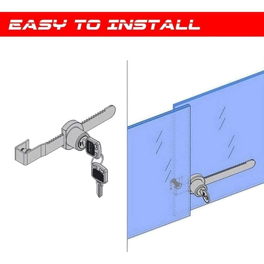Cerradura de Trinquete WOOCH para Puerta de Vidrio Cromada - 2 Paquetes