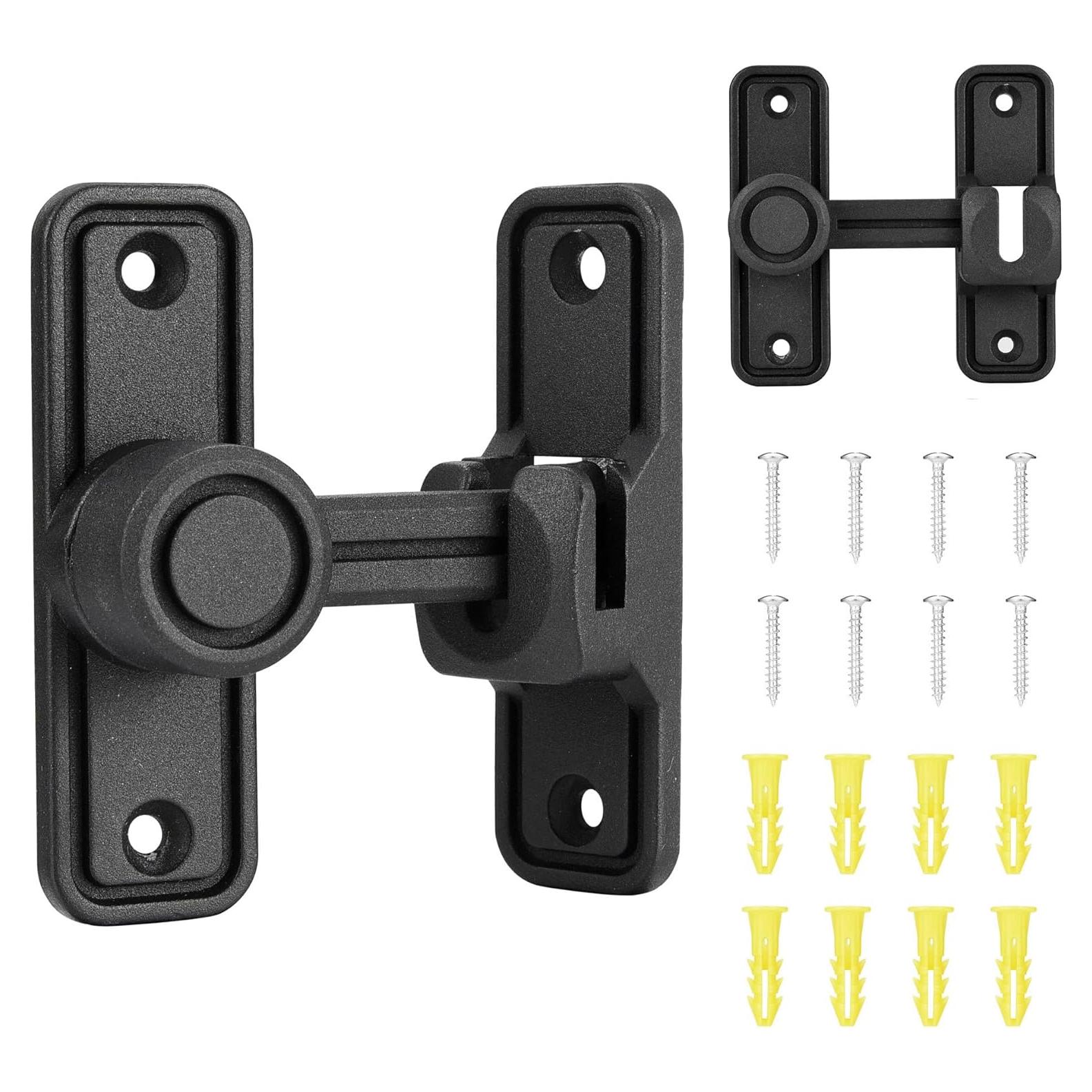 Cerradura de Puerta de Granero Kitmose Negra 90/180 Grados