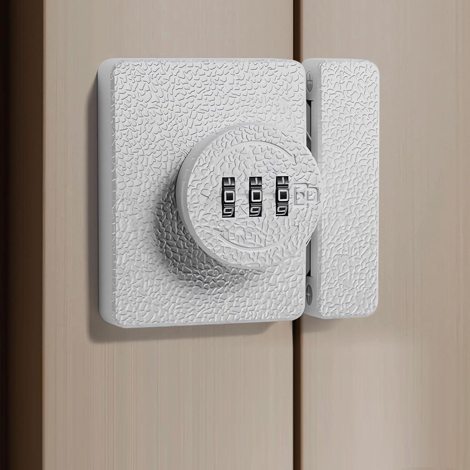 Cerradura de Puerta Bifold Plowatxi Sin Llave 3 Dígitos Blanca