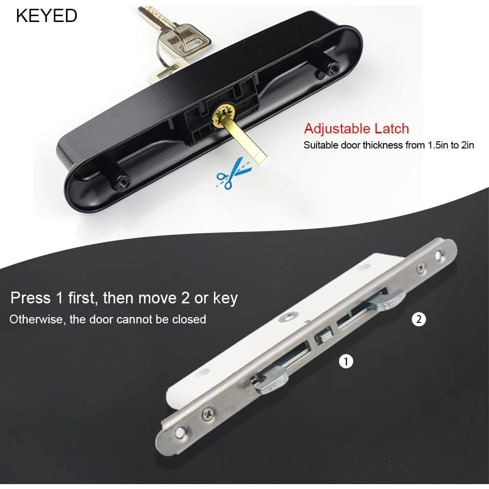 Juego de Manija de Puerta Corredera TELITC con Cerradura Blanca