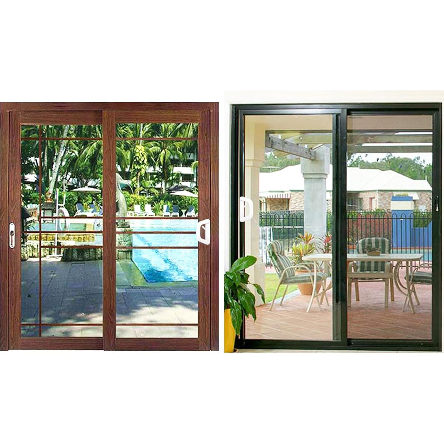 Juego de Manija de Puerta Corredera TELITC con Cerradura Blanca