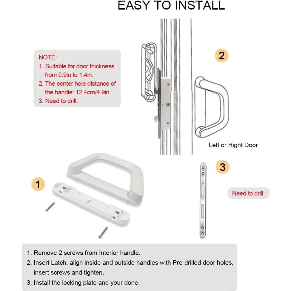 Juego de Manijas para Puerta Corredera ALYWASAI con Cerradura