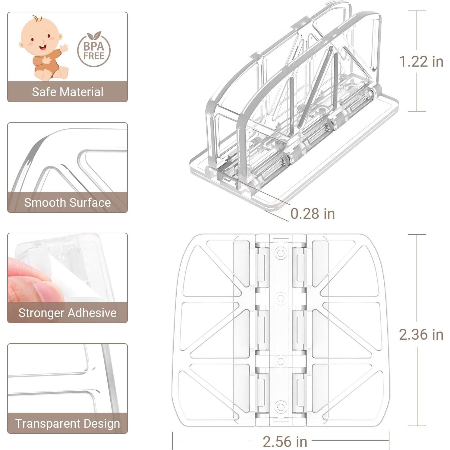 Cerradura de Puerta Deslizante WINONLY - 2 Paquete Seguridad Infantil
