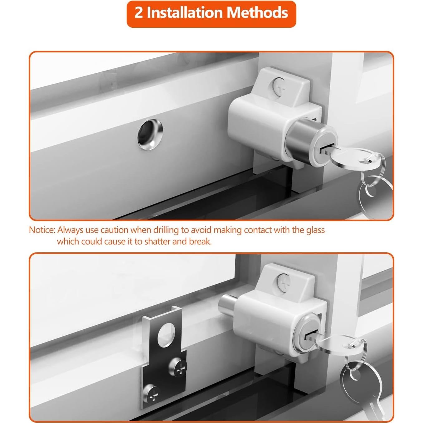 Cerraduras de Ventana Corredera ROFMAPLE - 2 Paquete Blanco