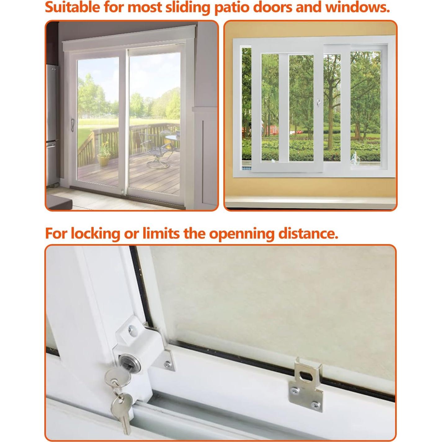 Cerraduras de Ventana Corredera ROFMAPLE - 2 Paquete Blanco
