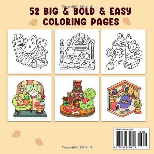 Hygge Place: Coloring Book for Adults and Teens, Bold and Easy Designs for Relaxation with Cozy Little Corners (Bold & Easy Coloring)