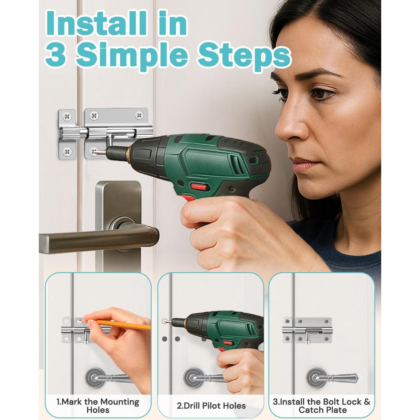 Cerradura deslizante de seguridad Cranach 2 Paquete Acero