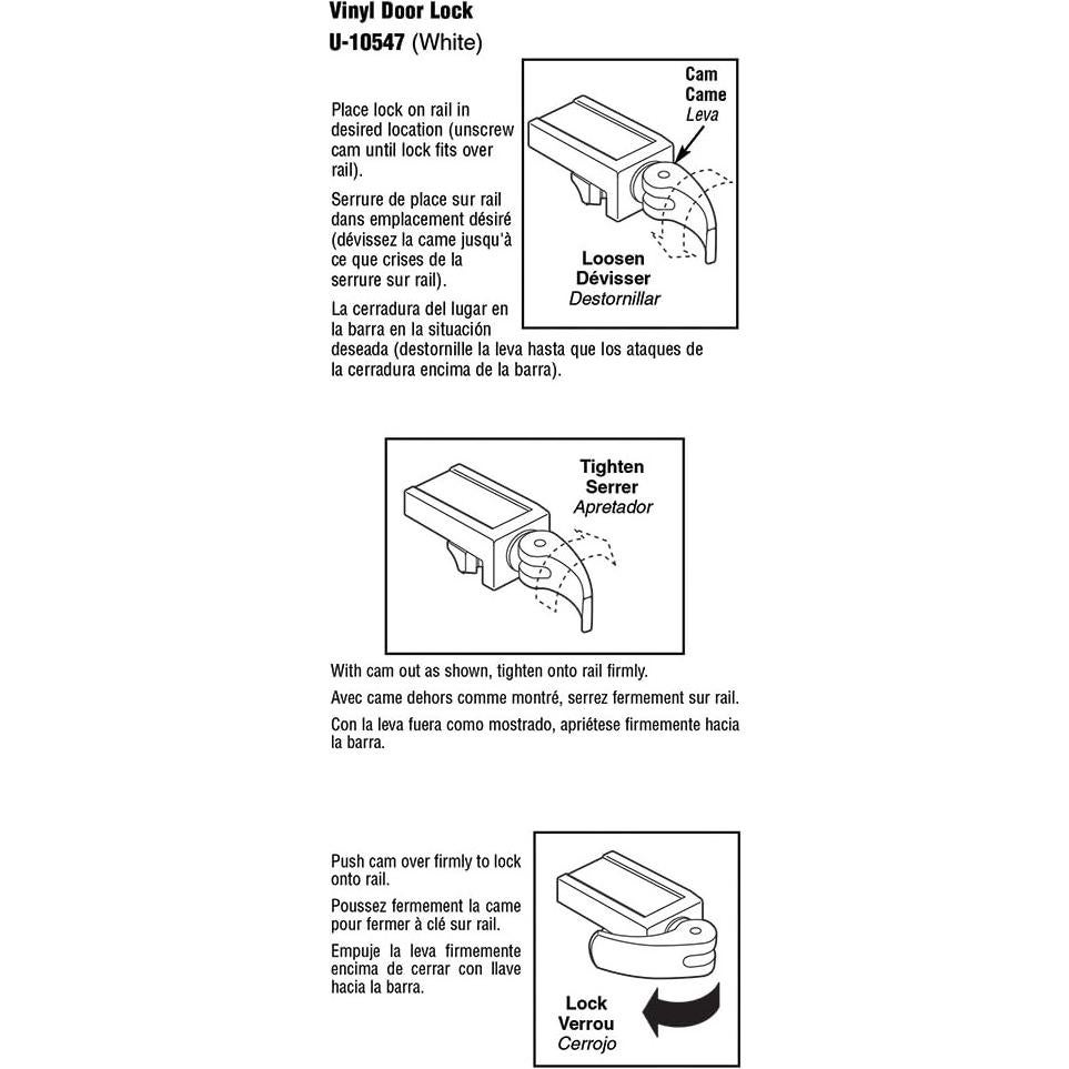 Cerradura de Patio Deslizante Prime-Line U 10547 Ajustable