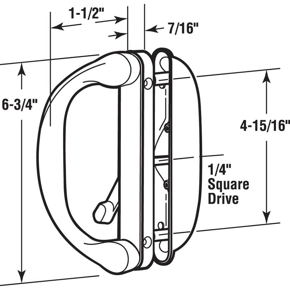 Tirador de Puerta de Patio Prime-Line C 1275 Blanco con Pestillo