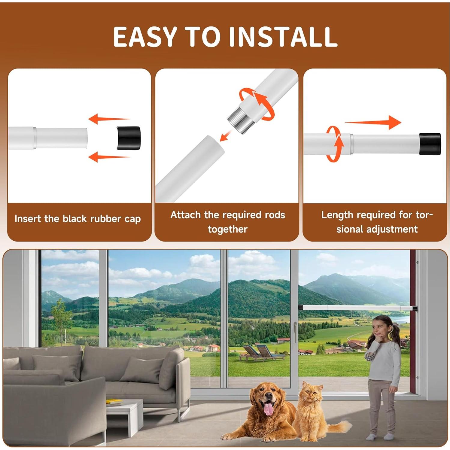 Barra de Seguridad Ajustable Widyana para Puertas Correderas 43-117 cm
