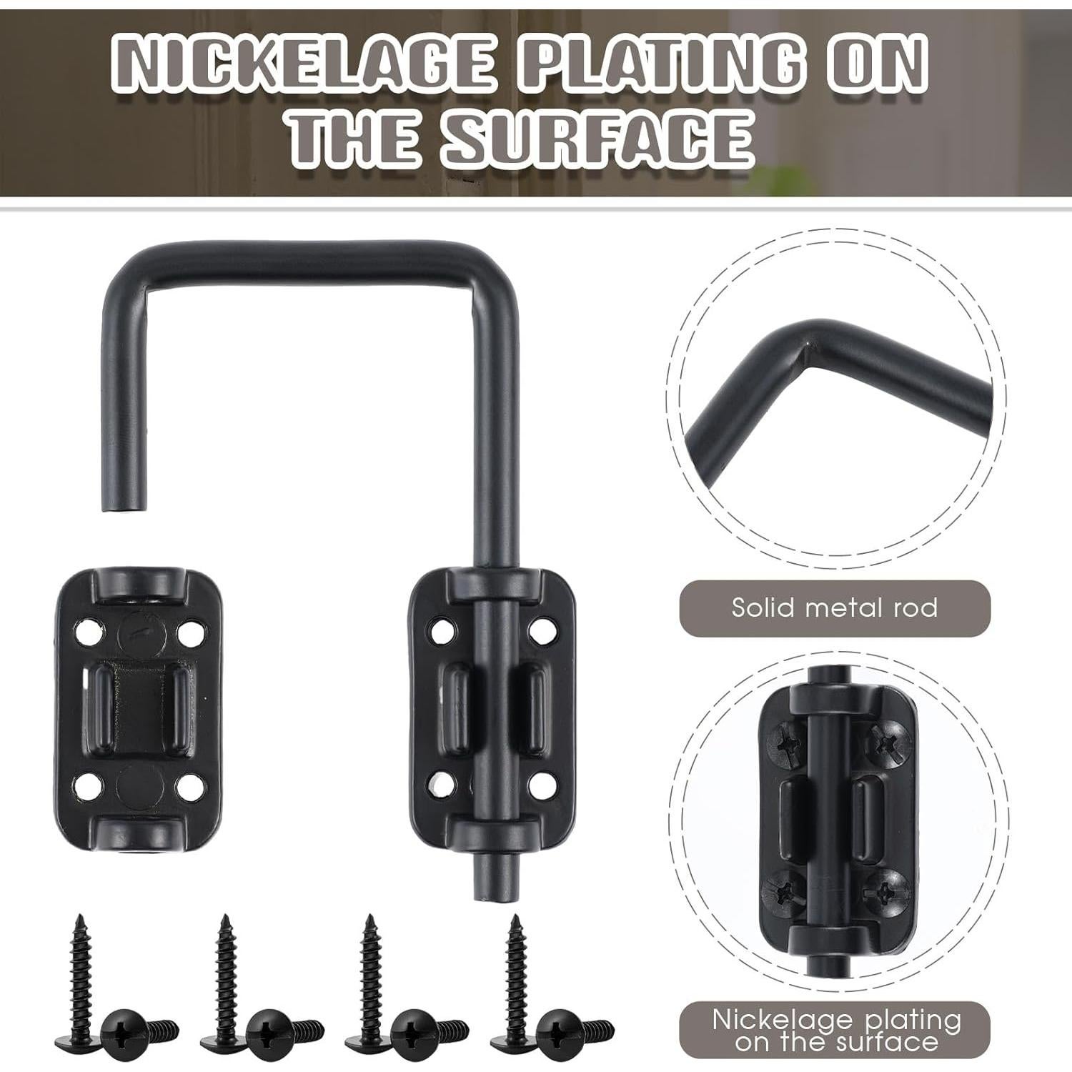 Cerradura de Bucle Hicarer para Puerta Corredera 5.08 cm - Negro