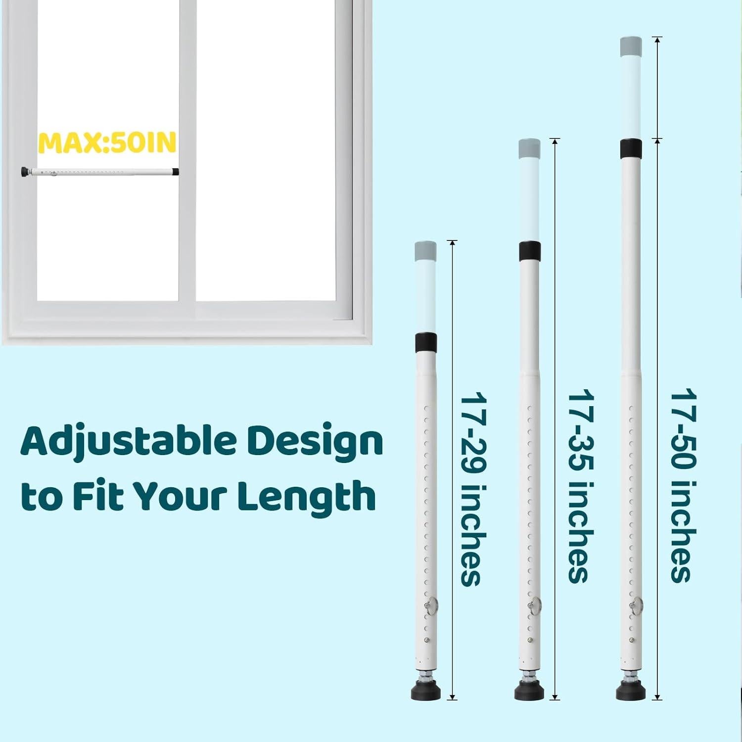Cerradura de Puerta Corredera POKUSI Ajustable 45.72-127 cm Blanca