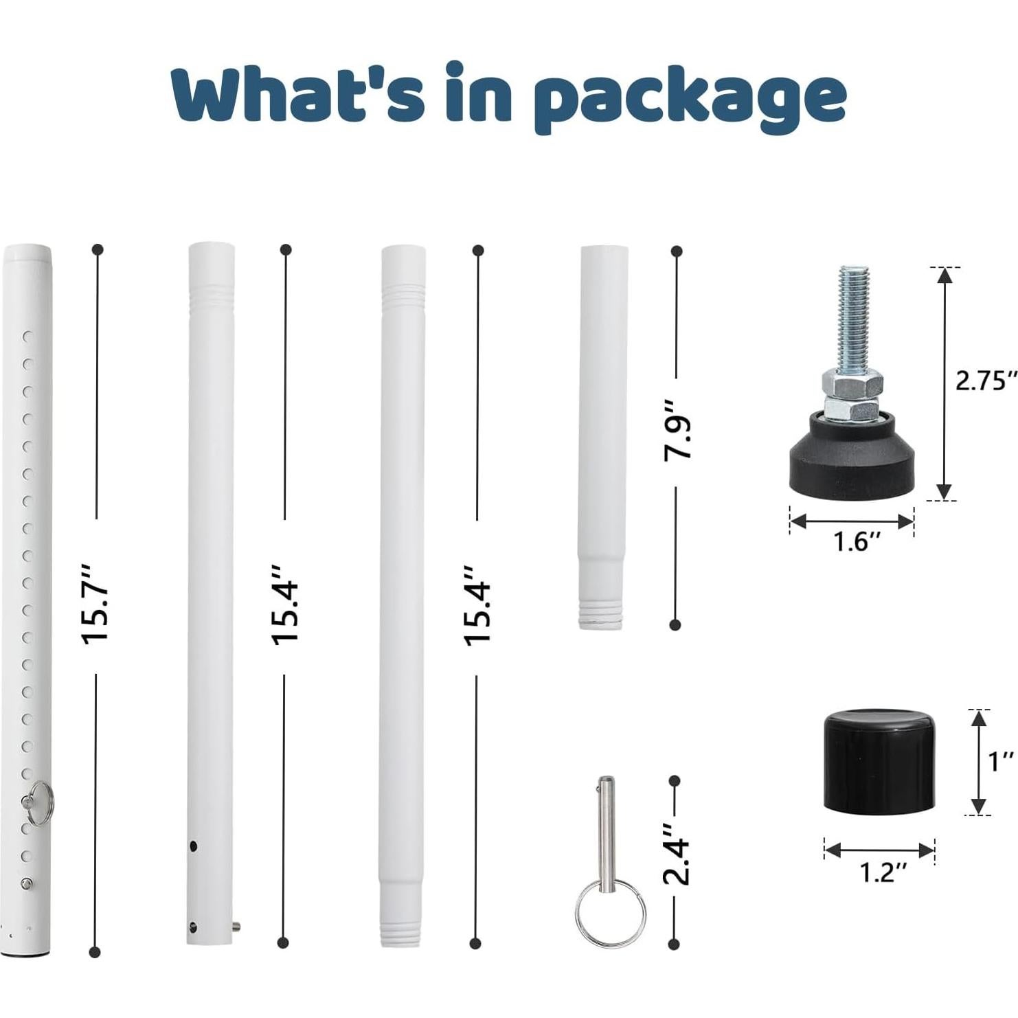 Cerradura de Puerta Corredera POKUSI Ajustable 45.72-127 cm Blanca
