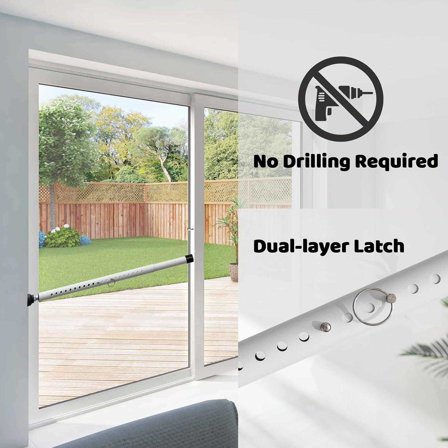 Cerradura de Puerta Corredera POKUSI Ajustable 45.72-127 cm Blanca