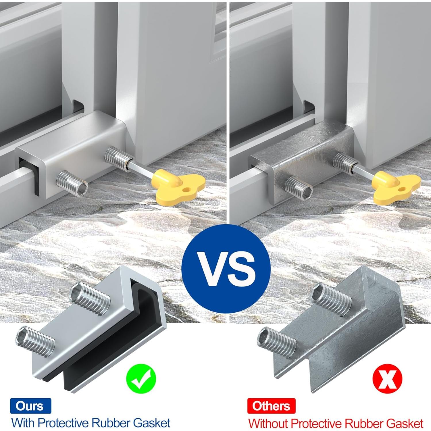 Cerraduras Deslizantes de Seguridad Reliancer - 8 Piezas Aluminio