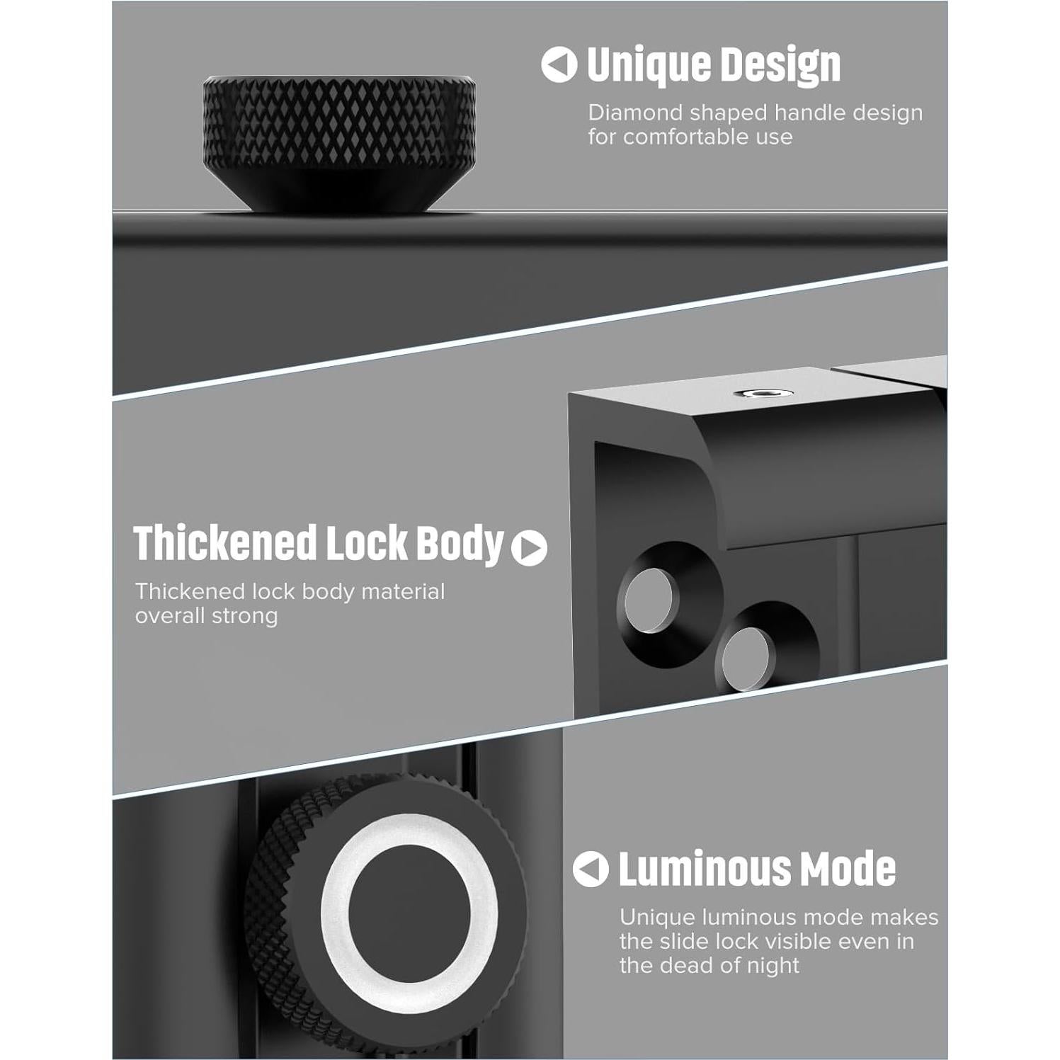 Cerradura de Pestillo Deslizante MeBantoo 7.62 cm Negra