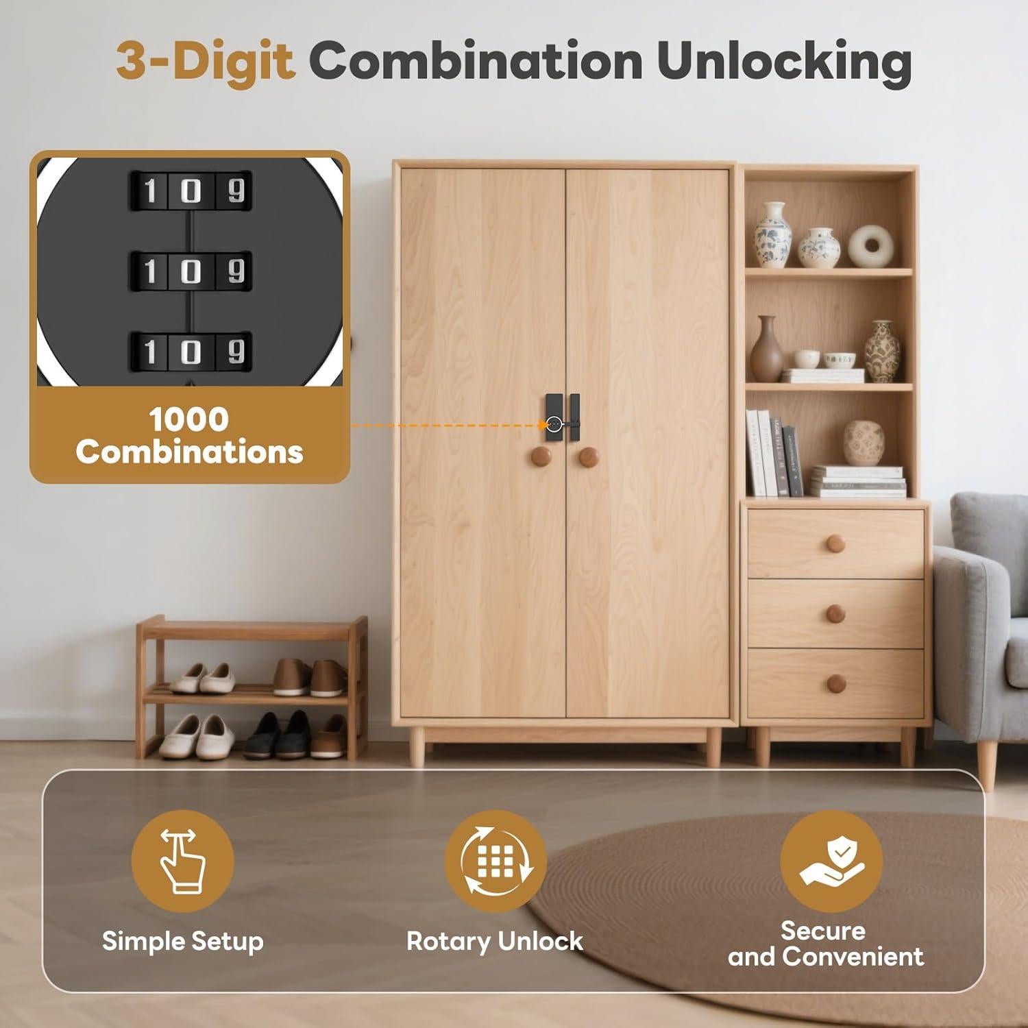 Cerradura de puerta de granero SecureLatch SEL-Code Lock02 con combinación