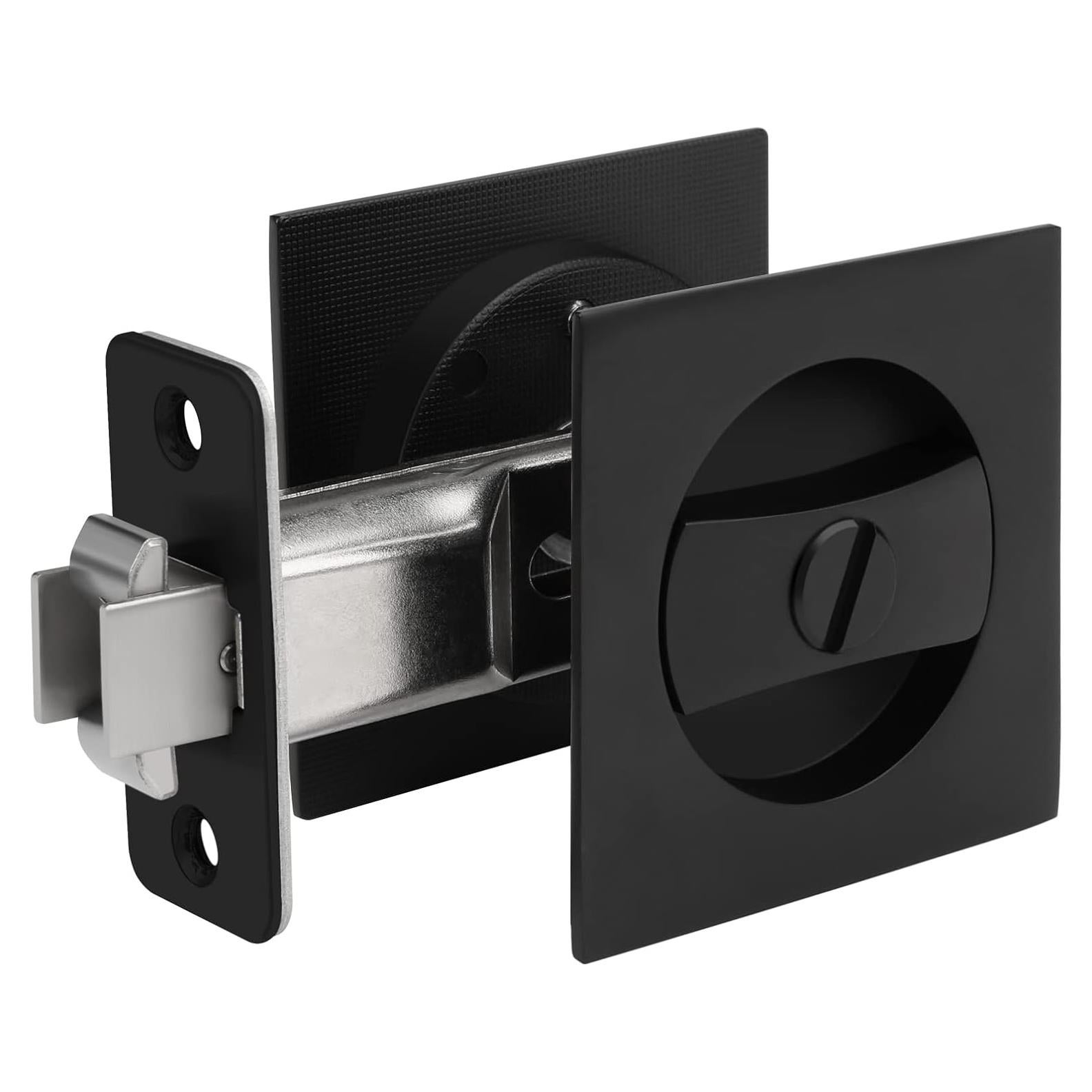 Cerradura de Puerta Corredera Goldenwarm Negro Mate 1 Paquete