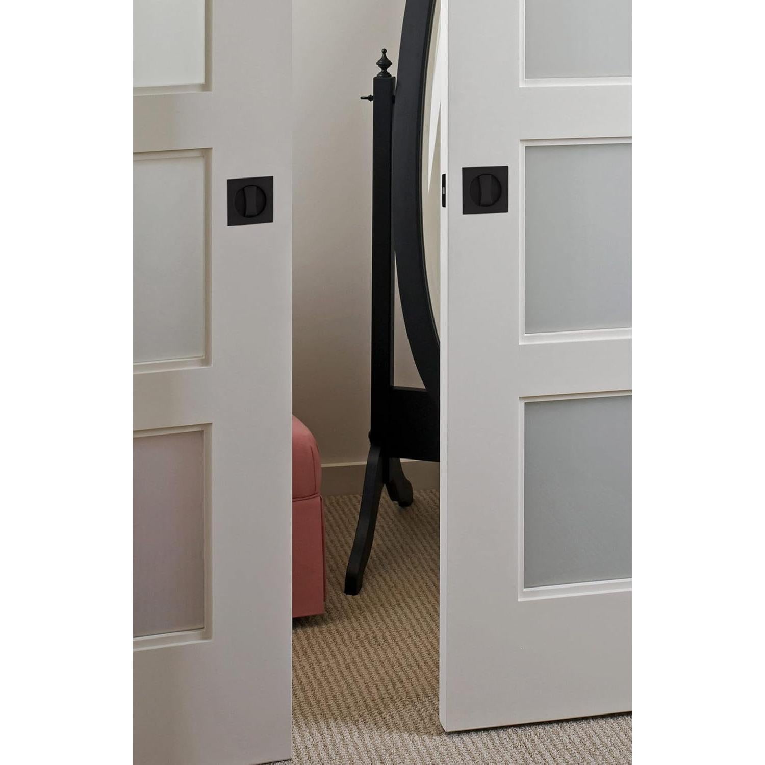 Cerradura de Puerta Corredera Goldenwarm Negro Mate 1 Paquete