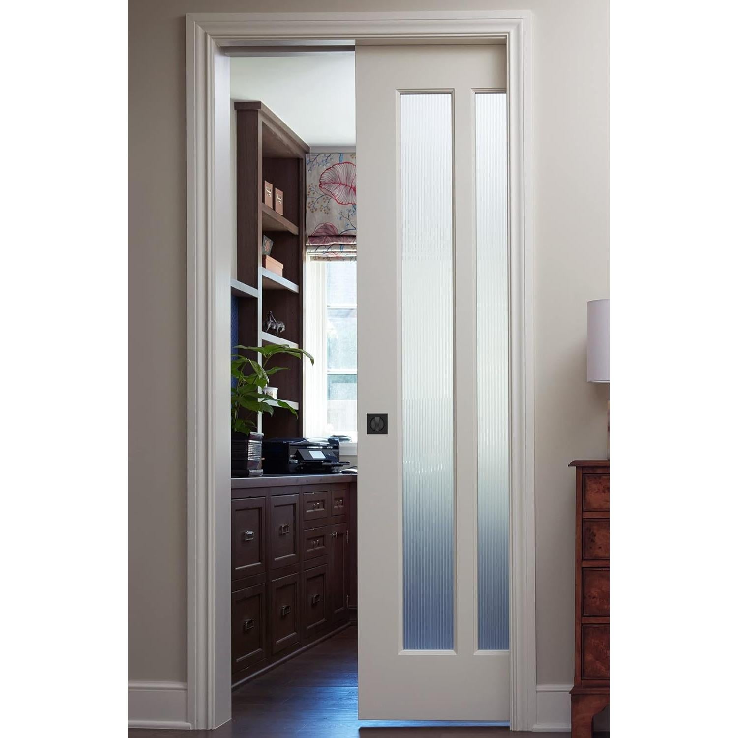 Cerradura de Puerta Corredera Goldenwarm Negro Mate 1 Paquete