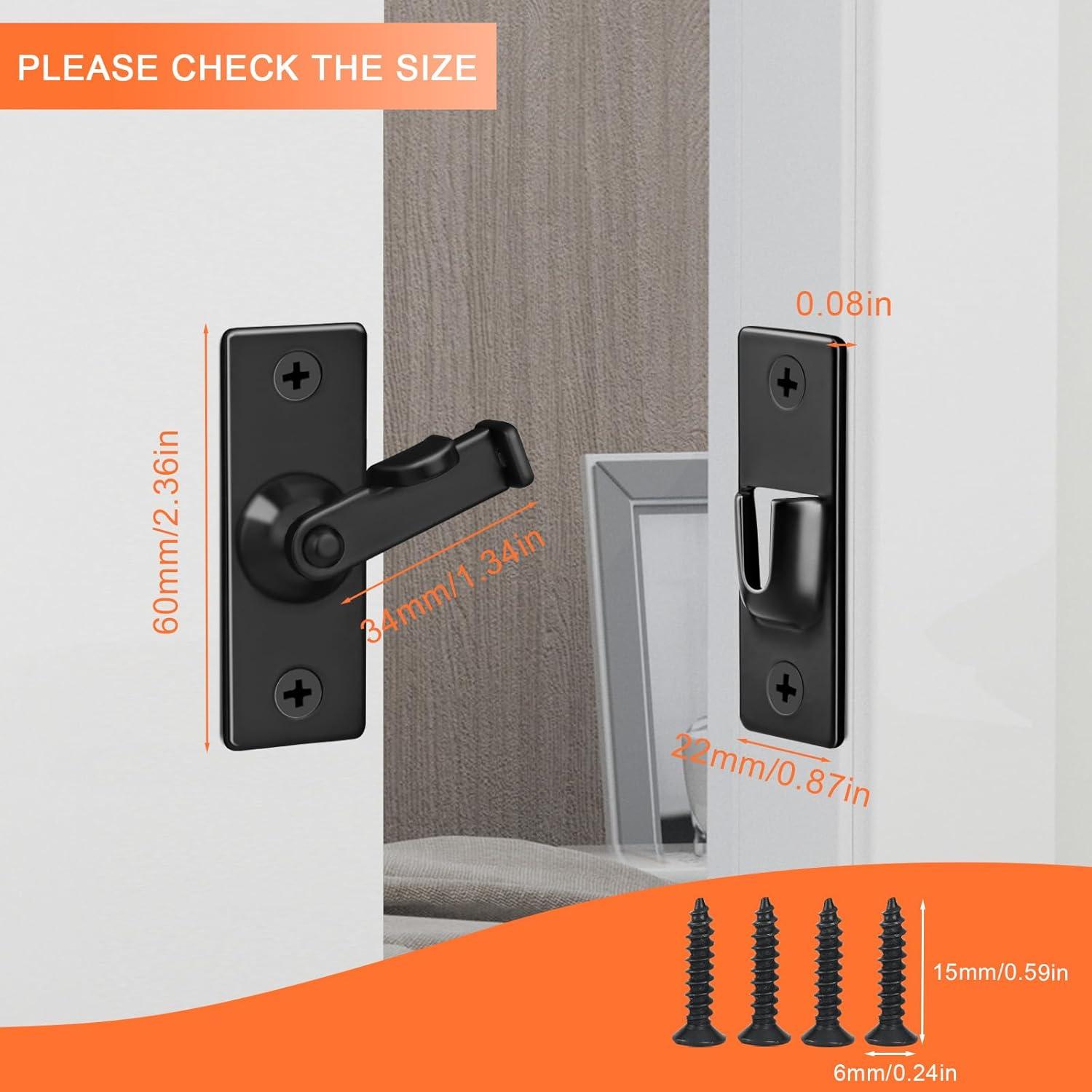 Pestillo de Puerta de Pantalla KOVOSCH 90 Grados Negro 2 Pzas