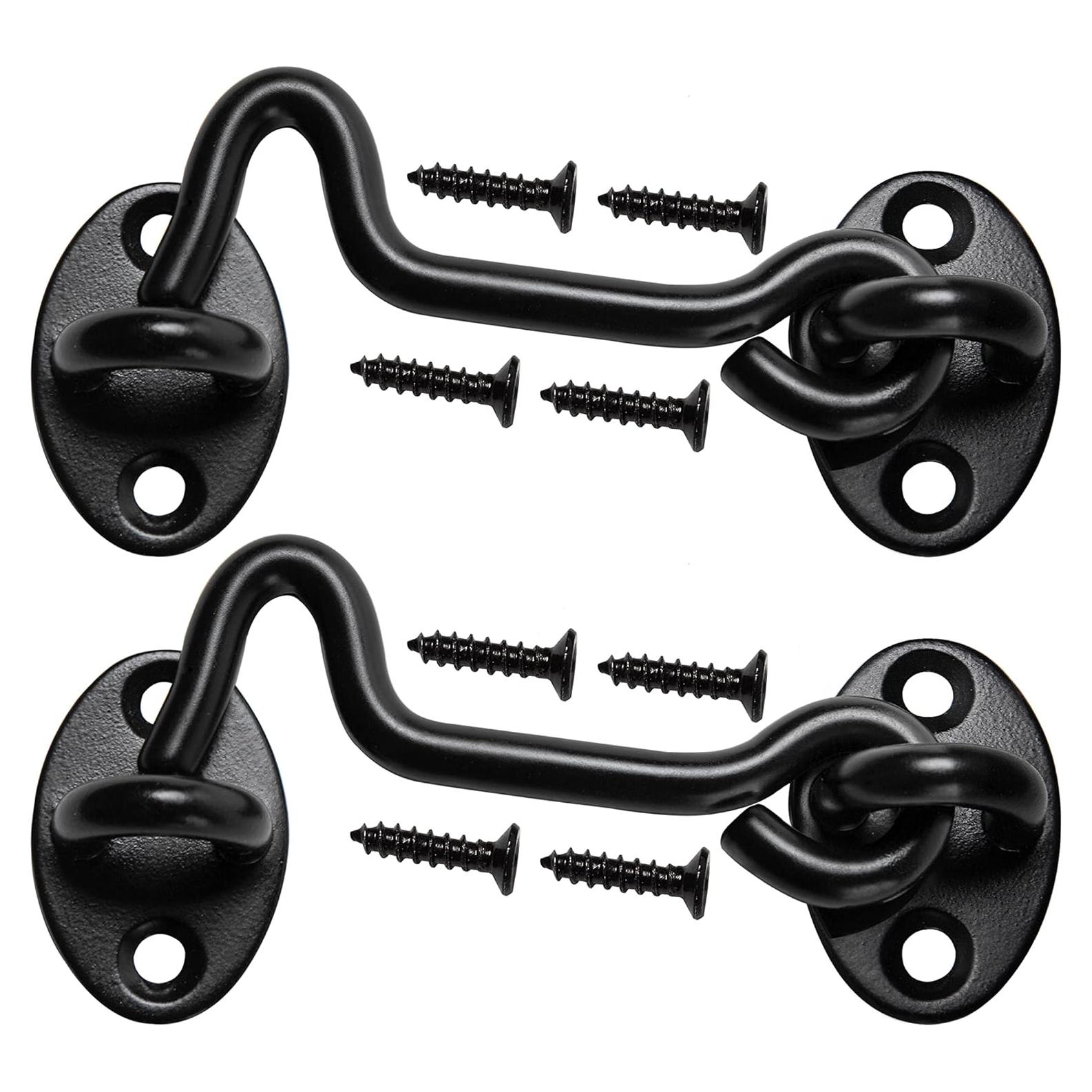 Pestillo de puerta de granero Klurent 10.16 cm metal negro 2 unidades