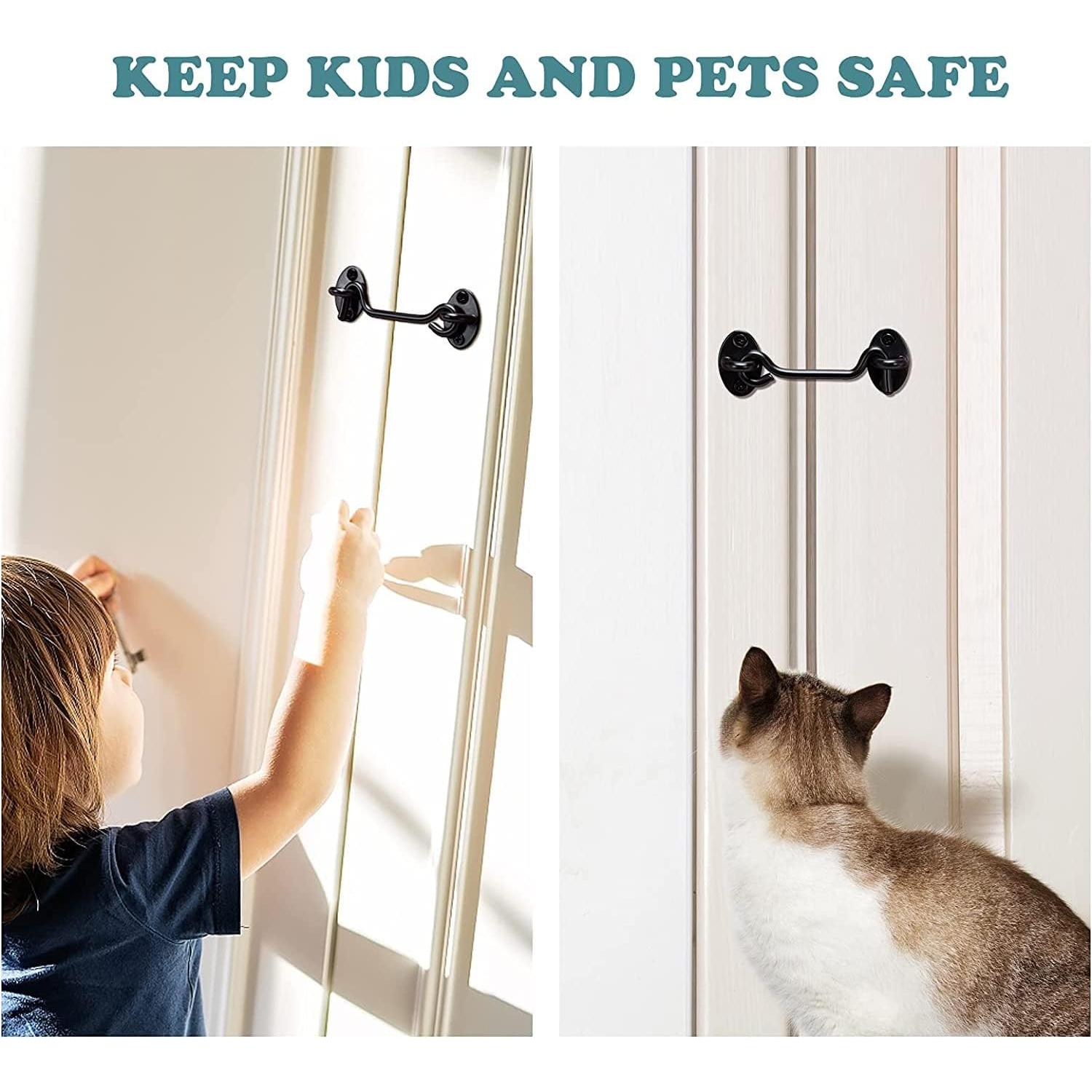 Pestillo de puerta de granero Klurent 10.16 cm metal negro 2 unidades