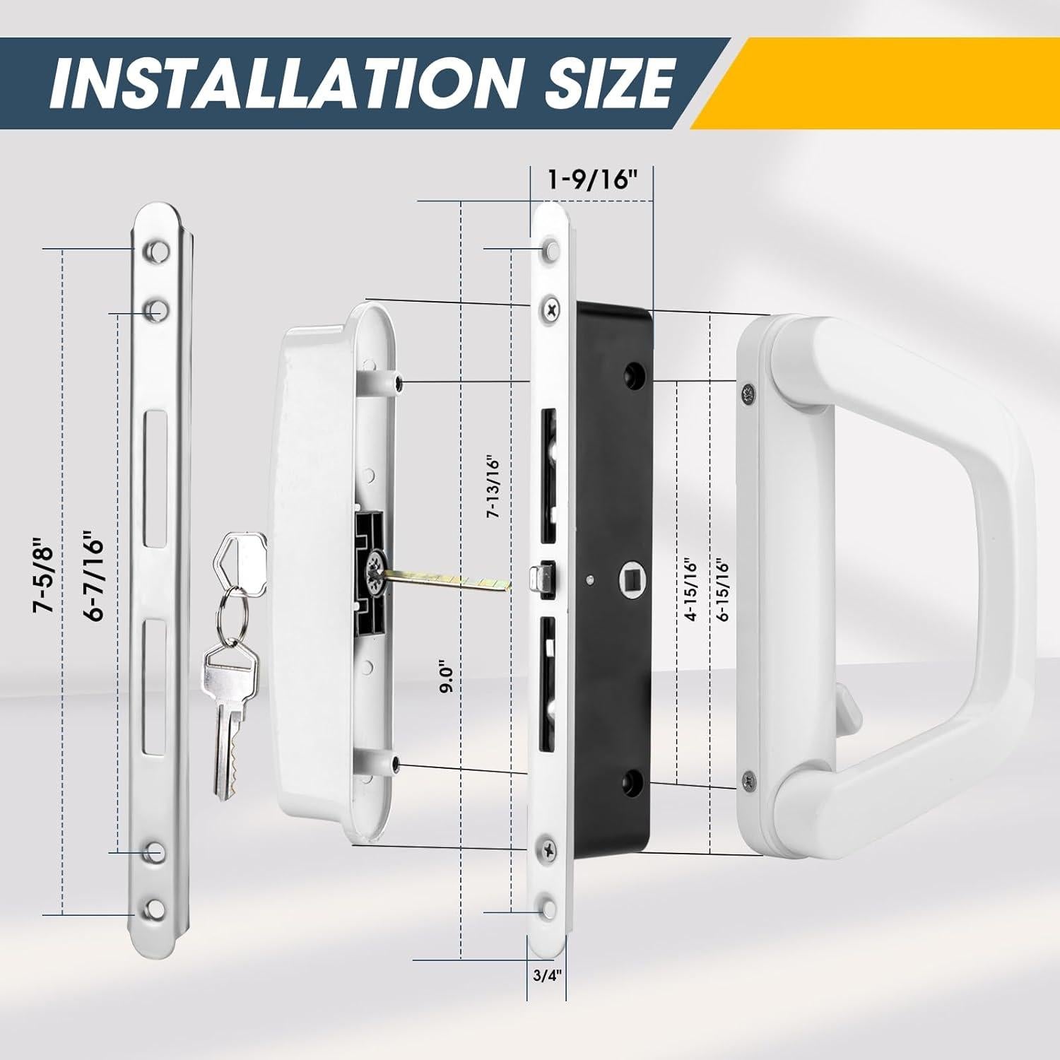 Juego de Manijas para Puerta Corrediza MaxxGeek Blanco con Cerradura