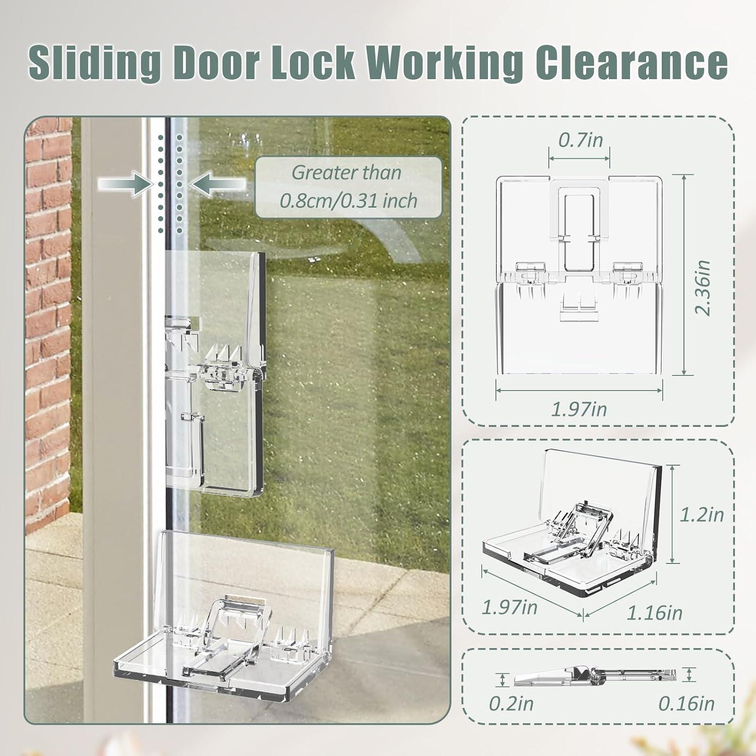 Cerraduras de Seguridad para Puertas Deslizantes Vaszu - Paquete de 4