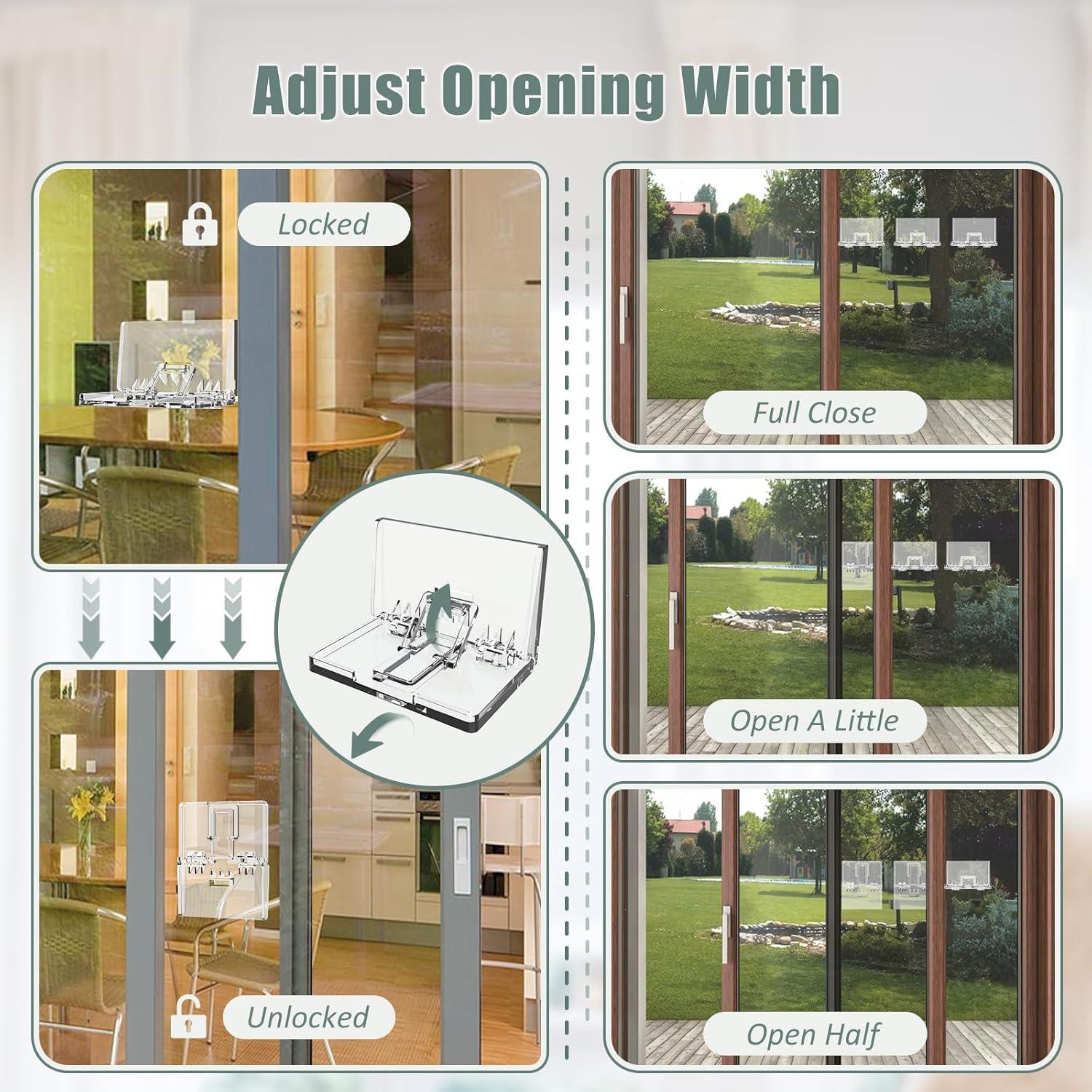 Cerraduras de Seguridad para Puertas Deslizantes Vaszu - Paquete de 4