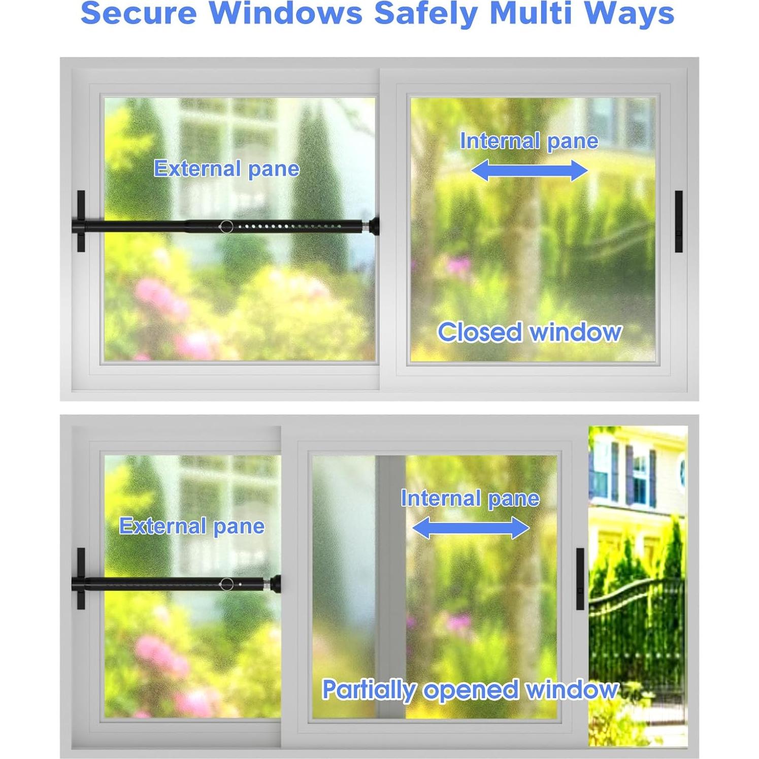 Barra de Seguridad Ajustable DEROFIT para Puertas Deslizantes 40-130 cm