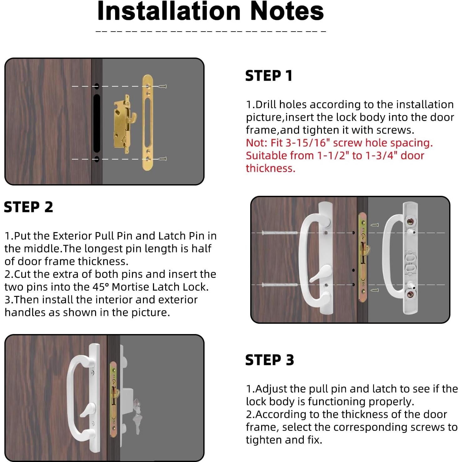 Juego de Manijas de Puerta Corredera LWZH Blanco Ajustable