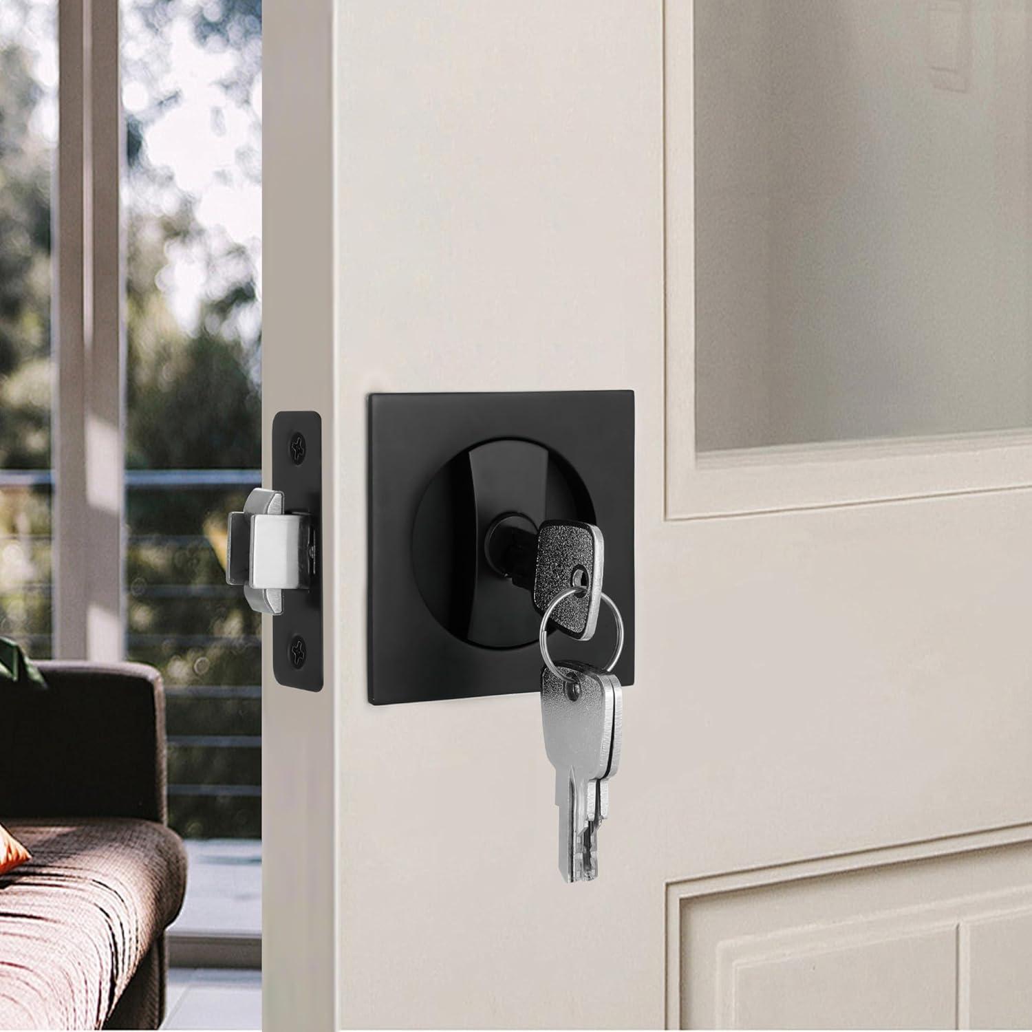 Cerradura de Puerta Pocket Malimali con Llave - Negro Mate