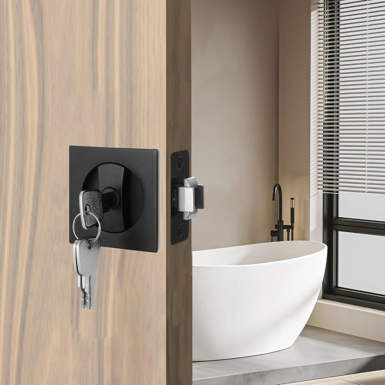 Cerradura de Puerta Pocket Malimali con Llave - Negro Mate
