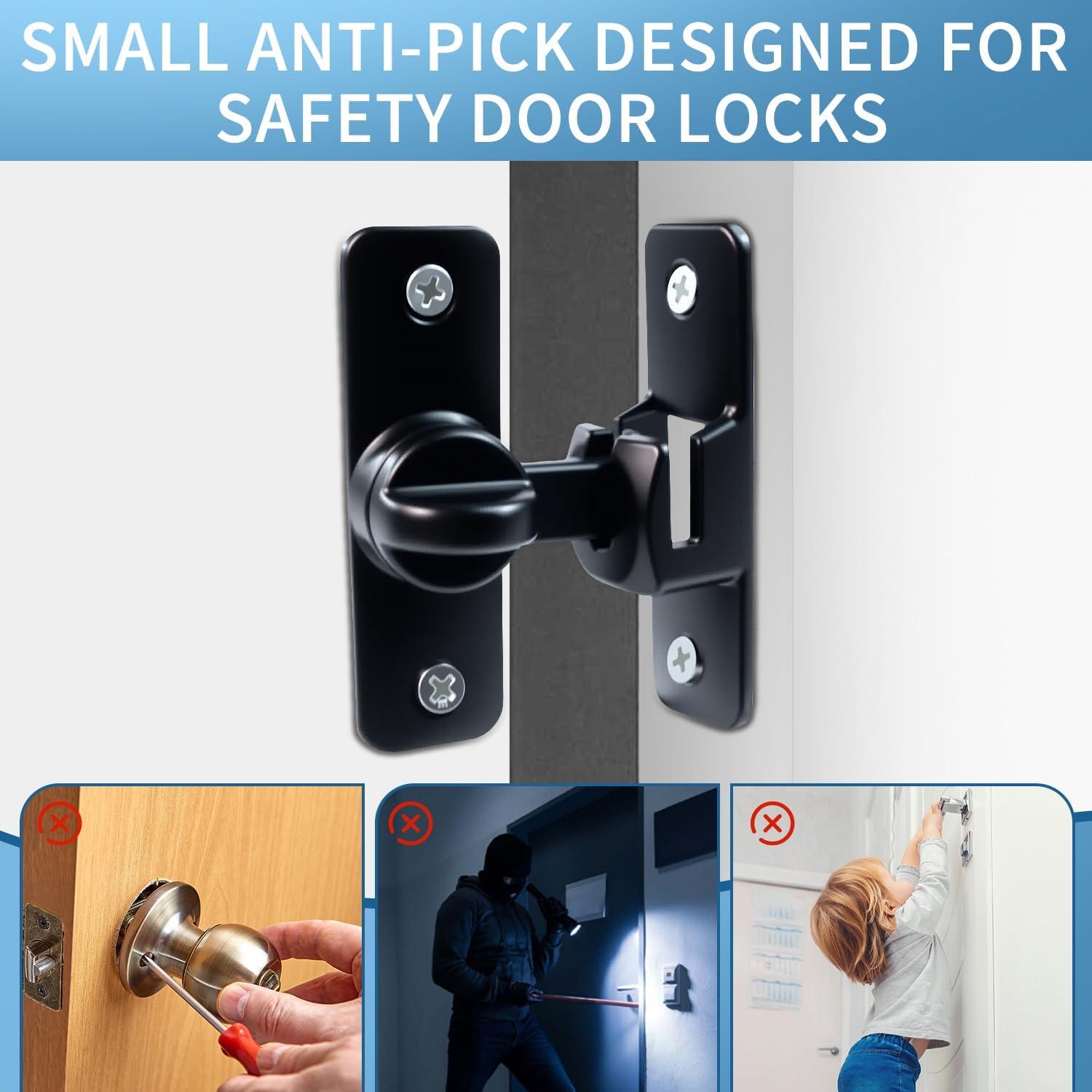 Cerradura de Puerta de Granero Quadafy 90/180° Negra 2 Pcs