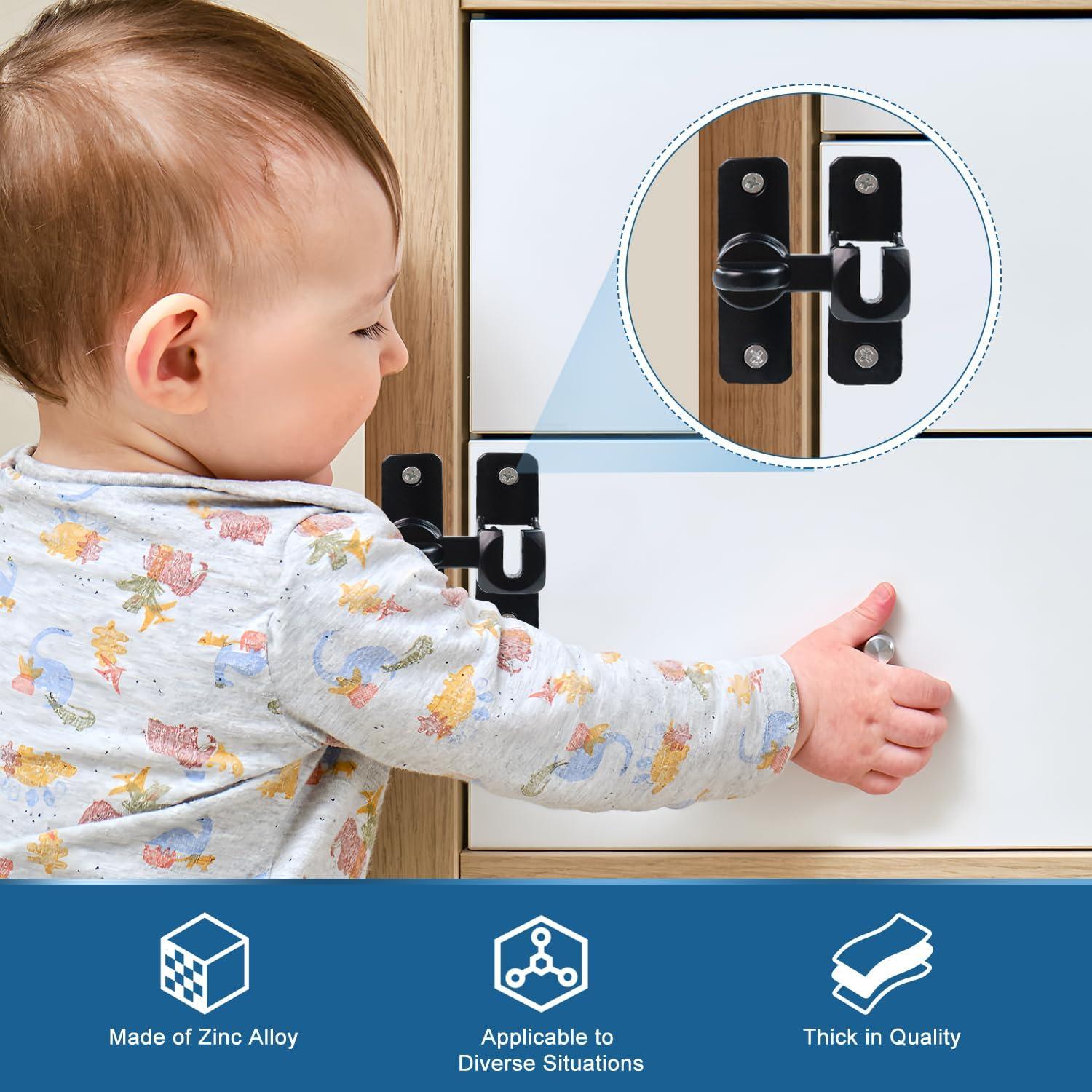 Cerradura de Puerta de Granero Quadafy 90/180° Negra 2 Pcs