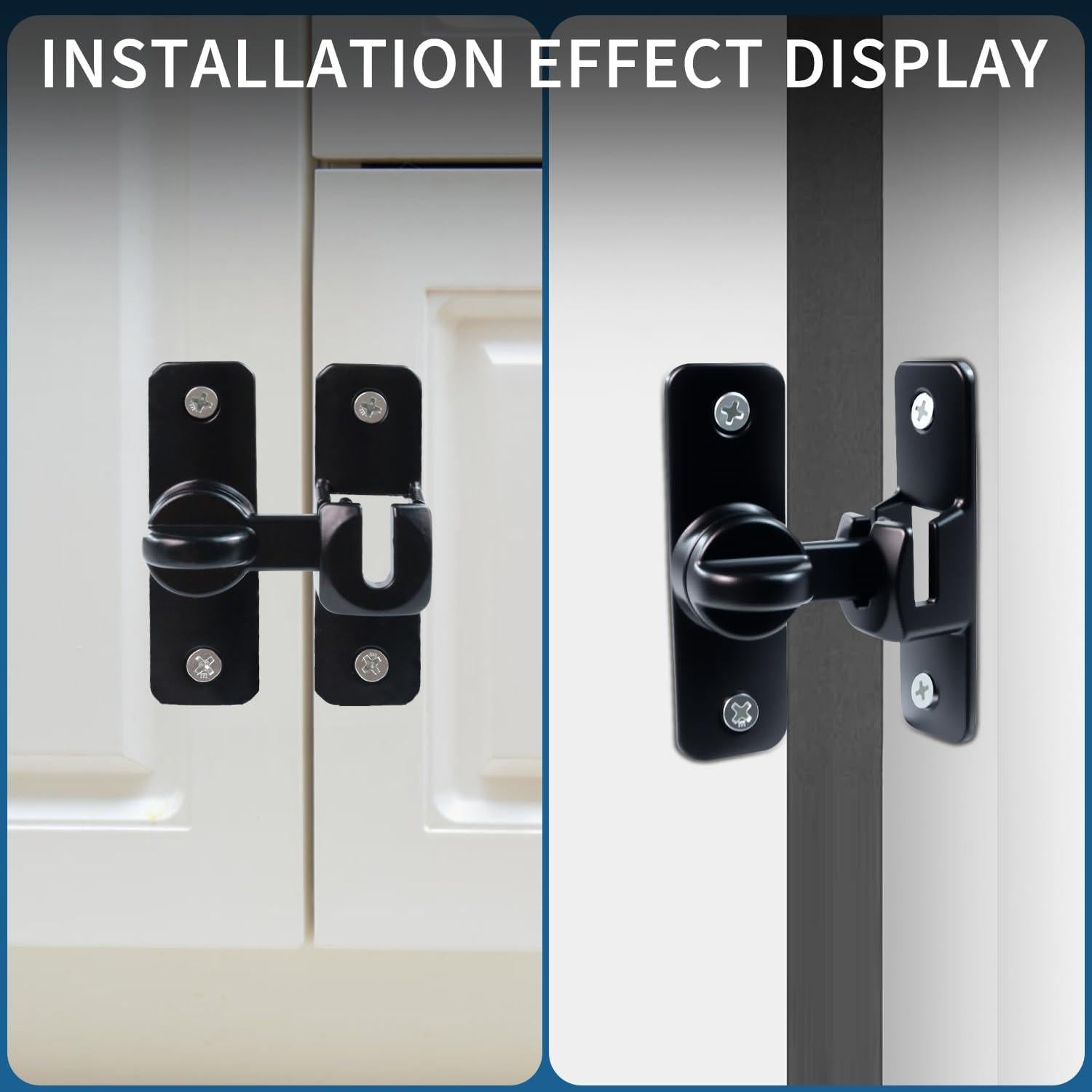 Cerradura de Puerta de Granero Quadafy 90/180° Negra 2 Pcs