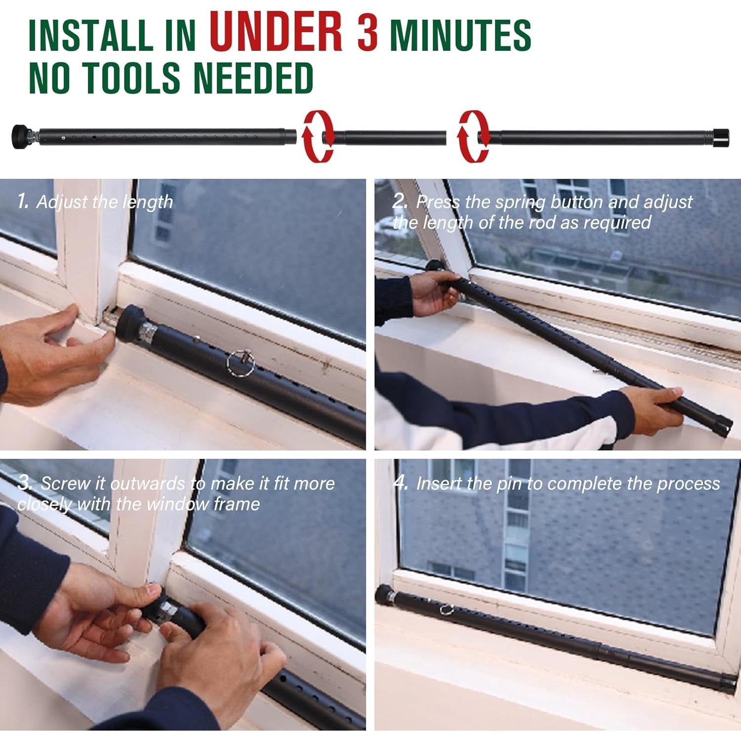 Barra de Seguridad Ajustable Keplrend para Puertas 99-135 cm