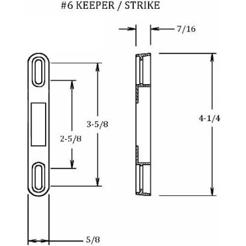 Cerradura de Mortaja FPL 3-45-S para Puerta de Vidrio 13.65 cm
