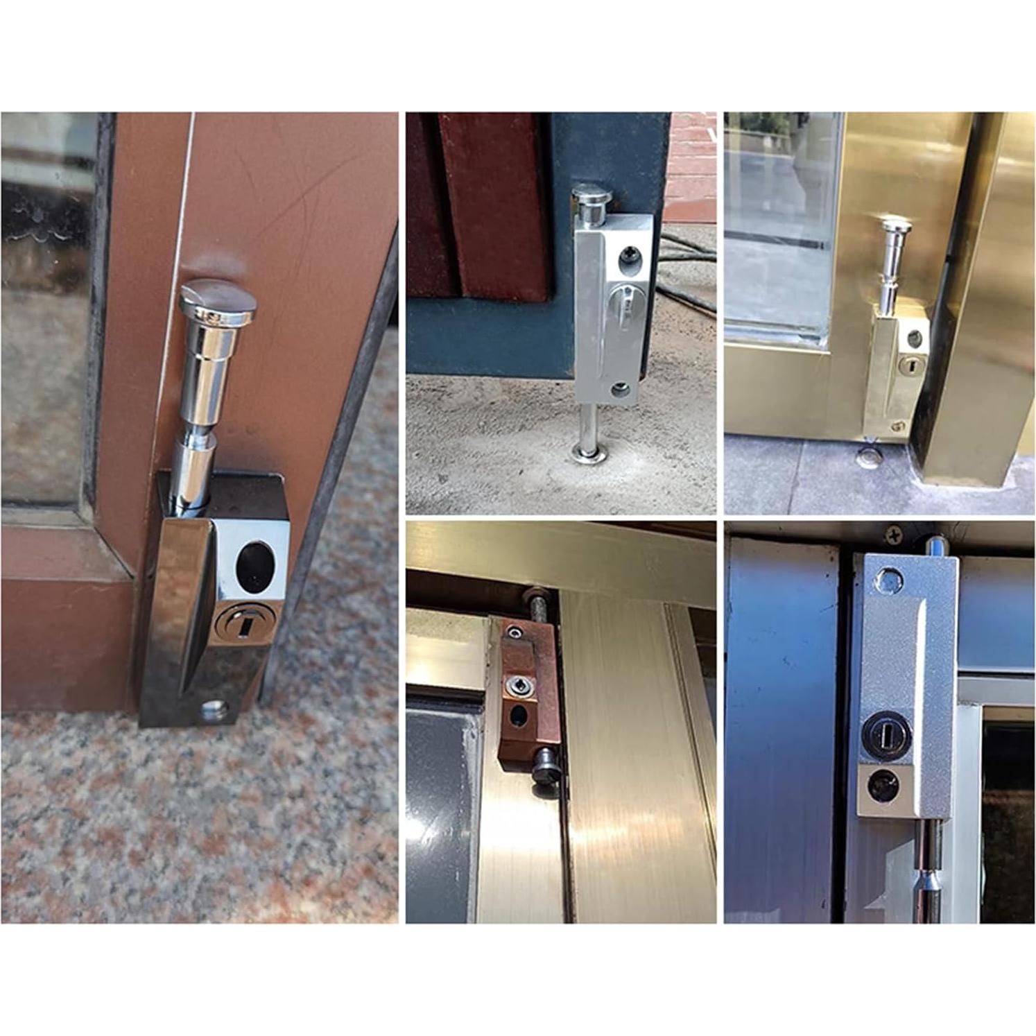 Cerradura de Puerta Deslizante PINGPINGXIE con Llave - Plata